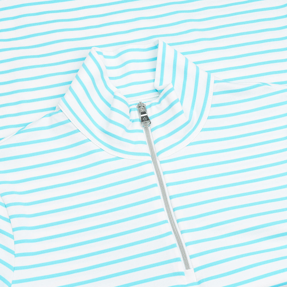Women's The Gemma Striped Long Sleeve 1/4 Zip Mock Neck Top
