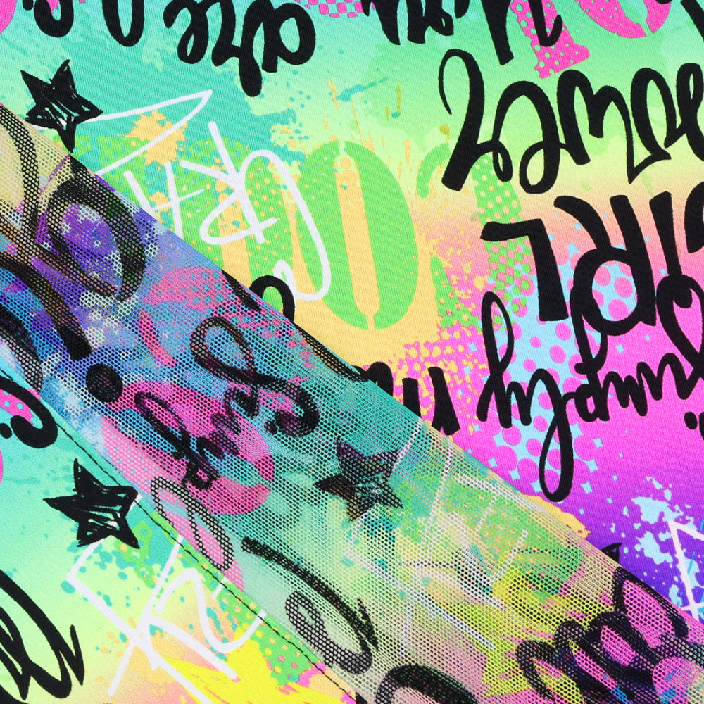 Women's Girl Power Print Long Sleeve Mock Neck Top