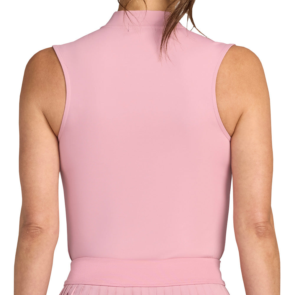 Women's Sleeveless 1/4 Zip Blade Collar Polo