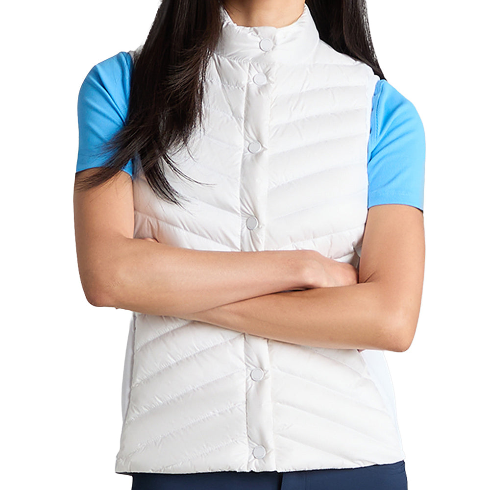 Women's V-Down Quilted Stretch Tech Interlock Vest