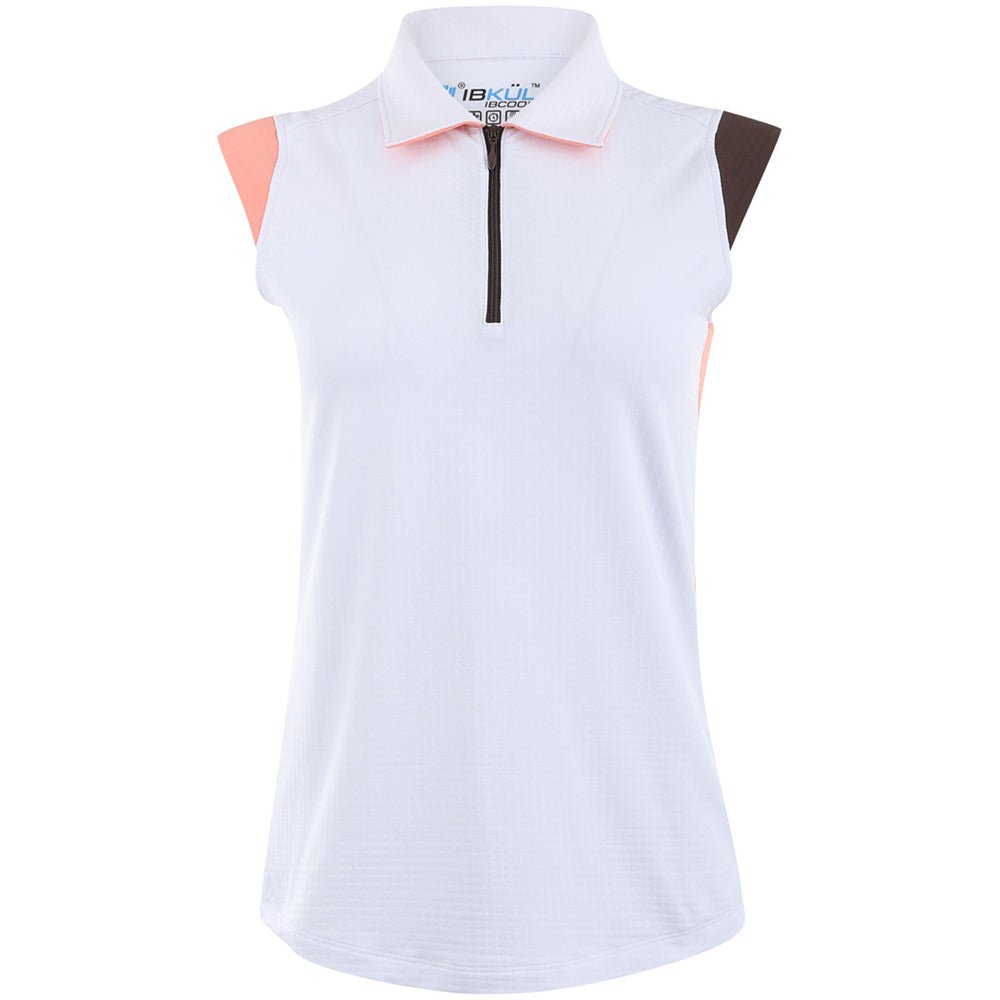Women's Color Block Print Sleeveless Polo