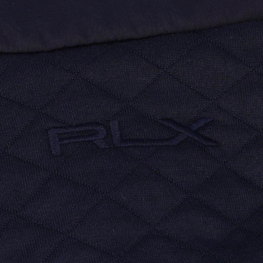 Quilted Double-Knit 1/4 Zip Mock Neck Sweatshirt