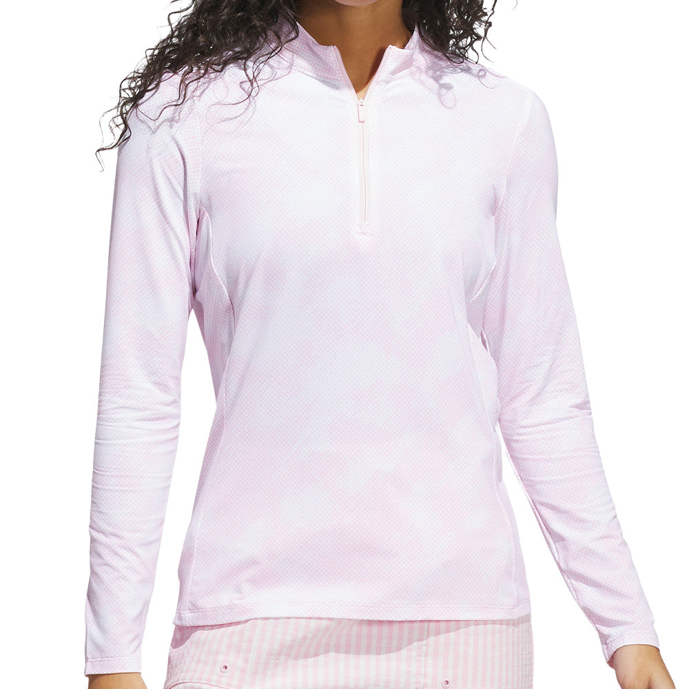 Women's Ultimate365 Printed Long Sleeve 1/4 Zip Mock Neck Top