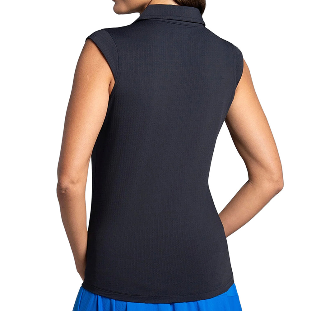 Women's Solid Sleeveless Polo