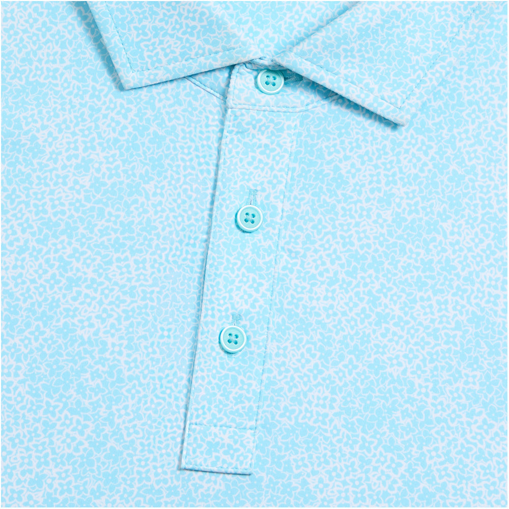 Hydrangea Print Tech Jersey Polo