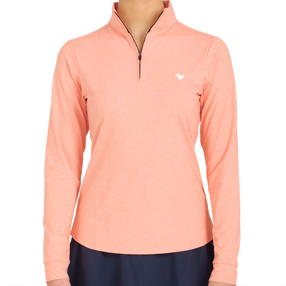 Women's Dusty Orange Solid 1/4 Zip Pullover