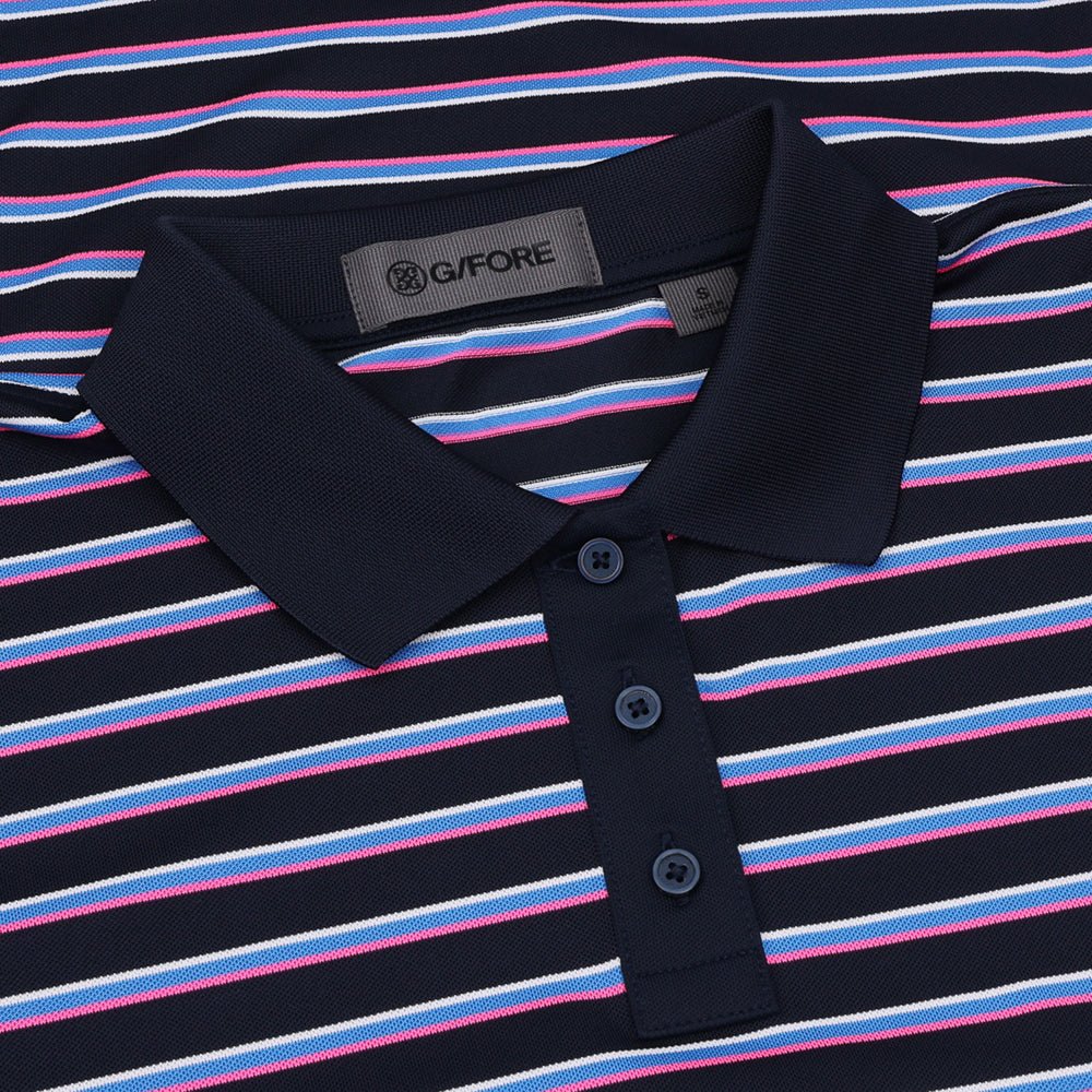 Women's Striped It Tech Pique Relaxed Long Sleeve Polo