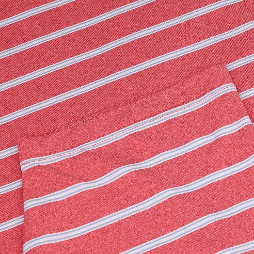 Open Stripe Heather Polo