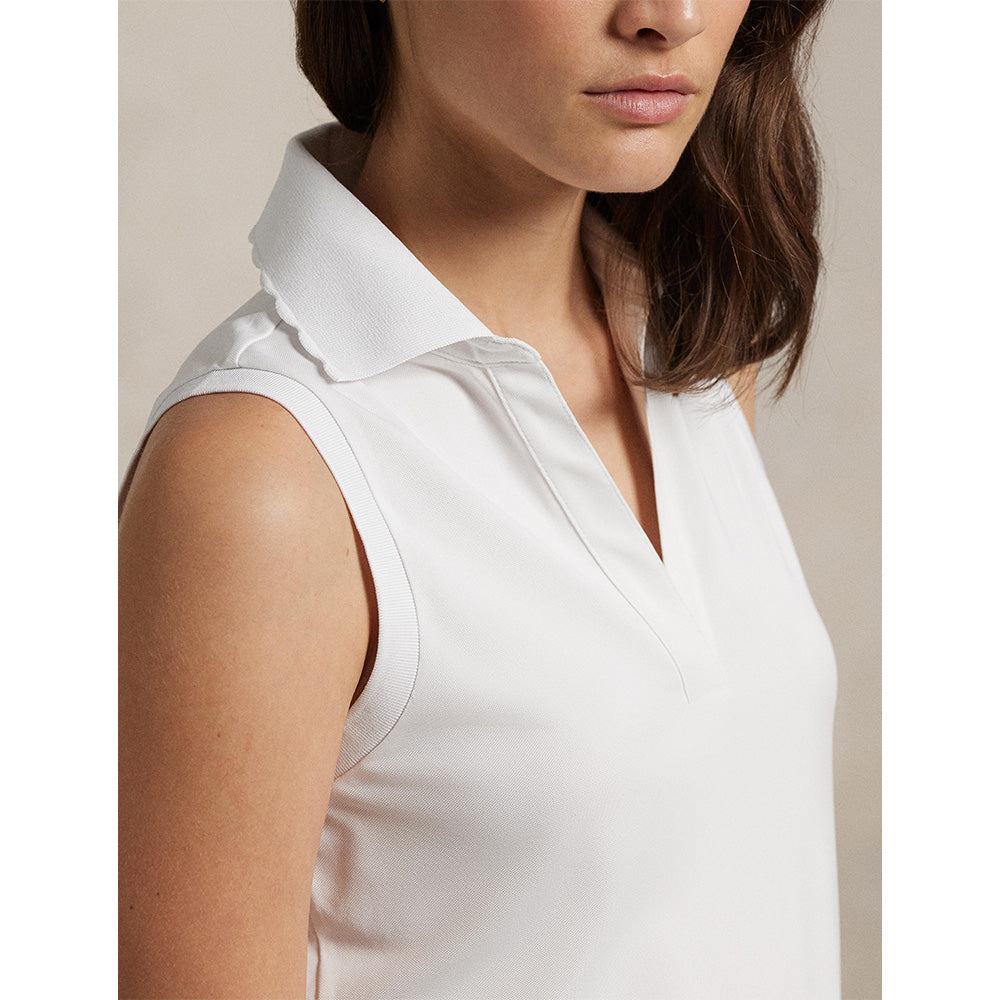 Women's Sleeveless Air Tech Pique Scallop Placket Tailored Fit Polo