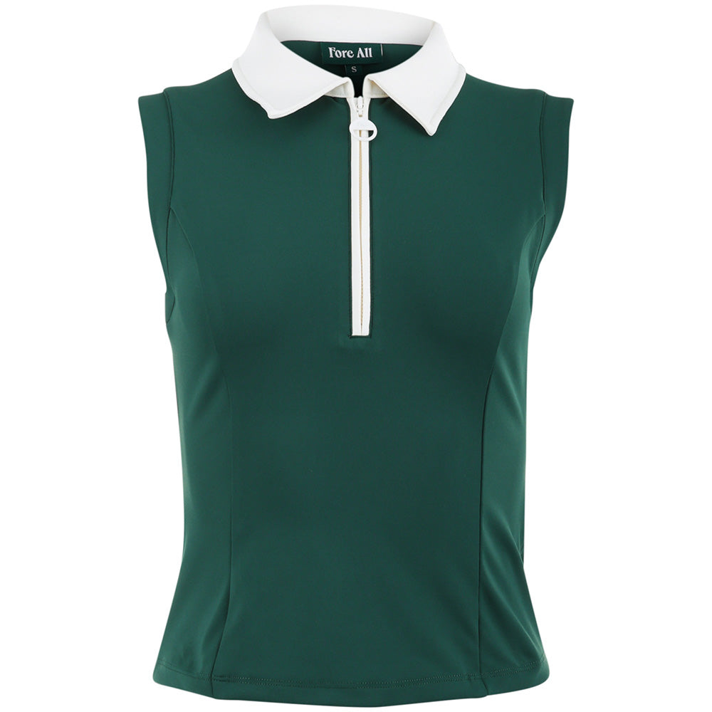 Women's Tackle Sleeveless 1/2 Zip Polo
