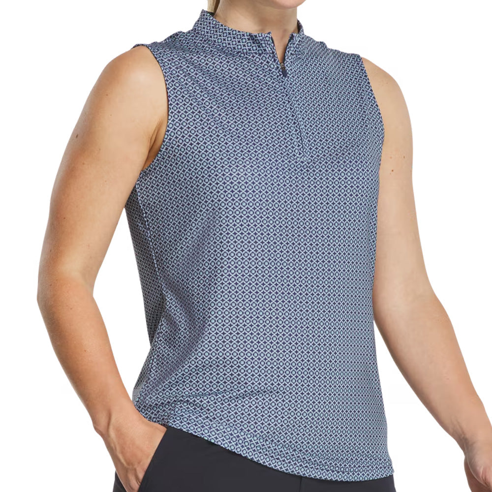 Women's Sleeveless 1/4 Zip Mock Neck Shirt