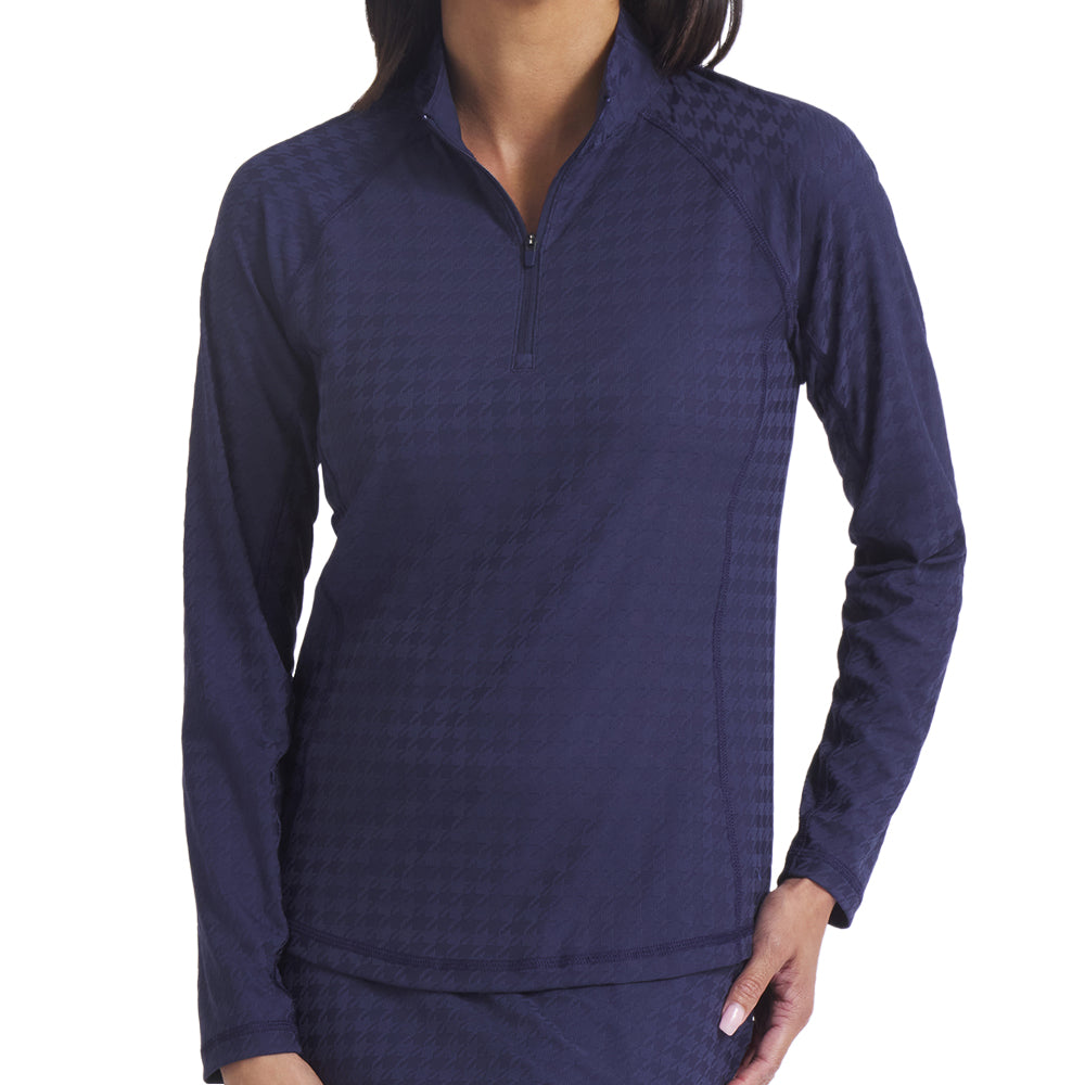 Women's Houndstooth 1/4 Zip Pullover
