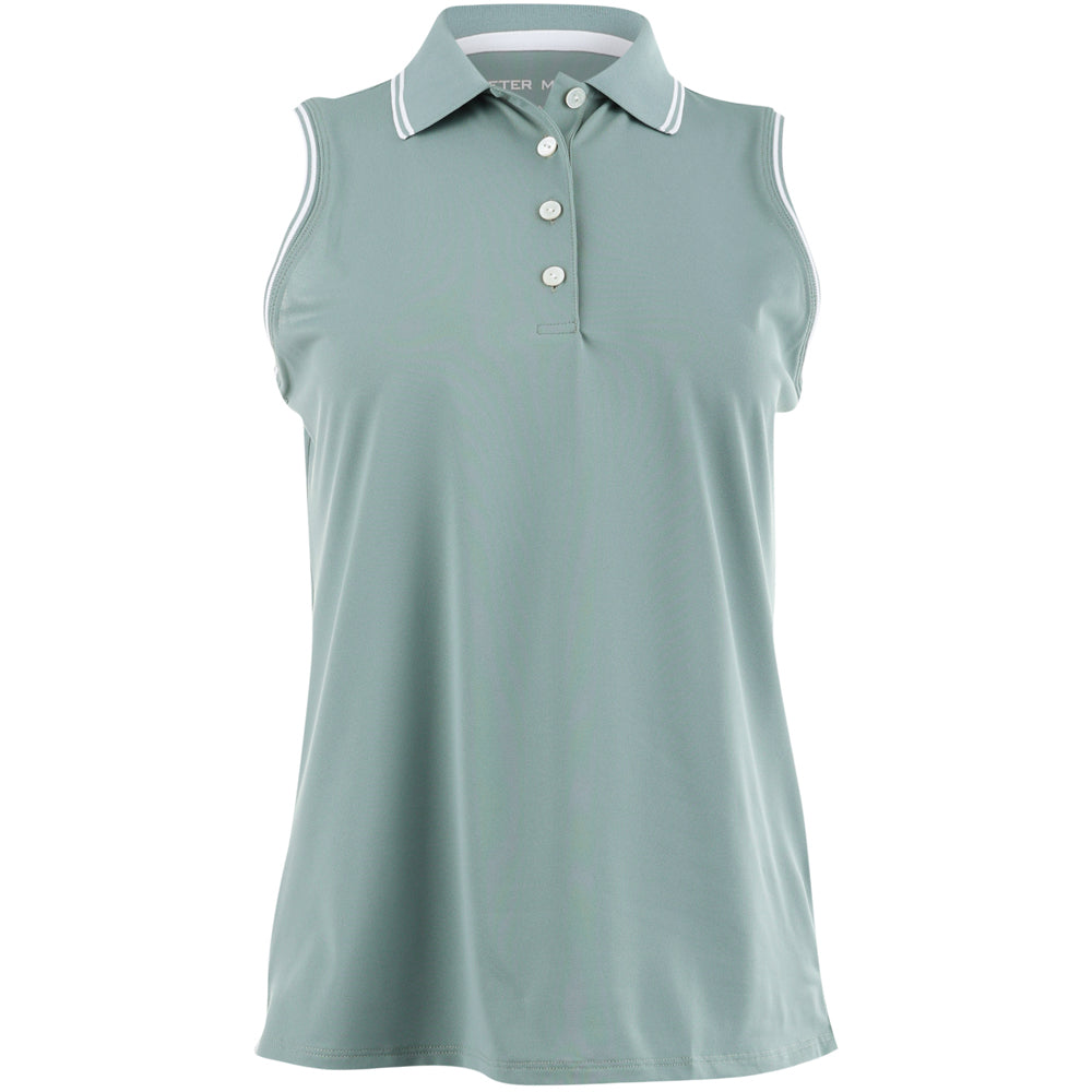 Women's Canterbury Tipped Sport Mesh Sleeveless Polo