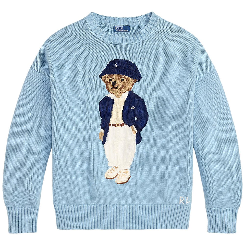Women's Polo Bear Oversize Cotton Crewneck Sweater