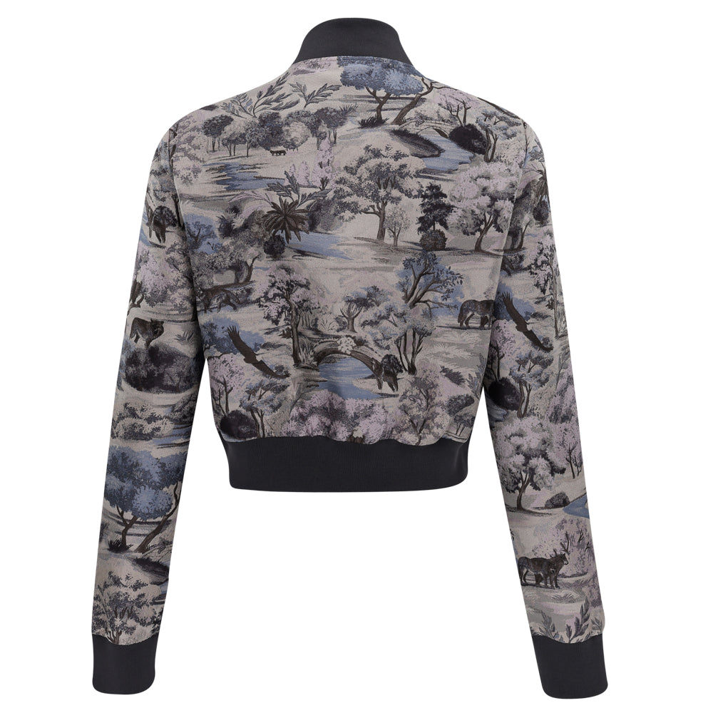 Women's Where Wolves Roam Jacquard Bomber Jacket