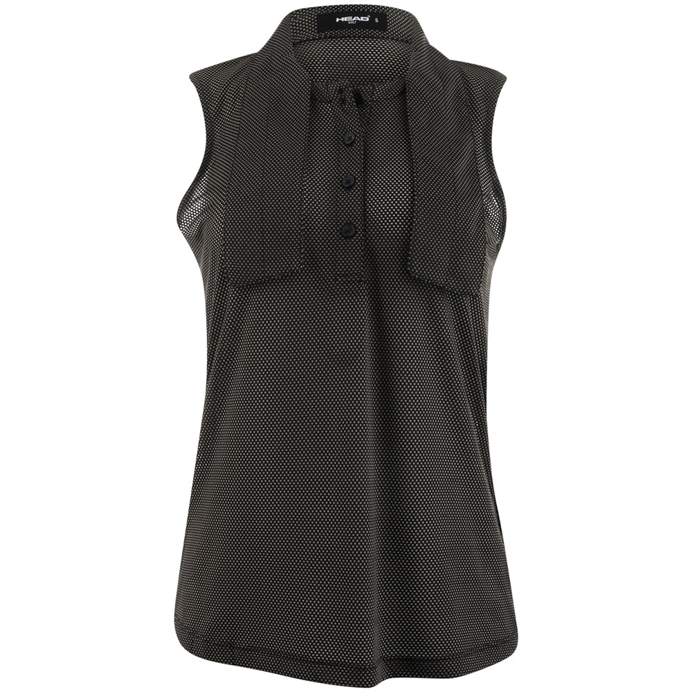 Women's Sleeveless Tie Collar Top