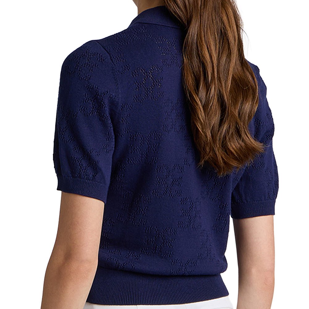 Women's Pointelle G Cotton Silk Cashmere Sweater Polo
