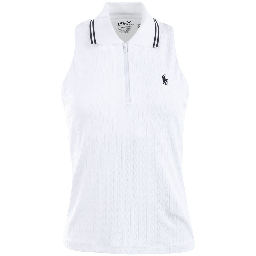 Women's Active Cable Sleeveless 1/4 Zip Polo
