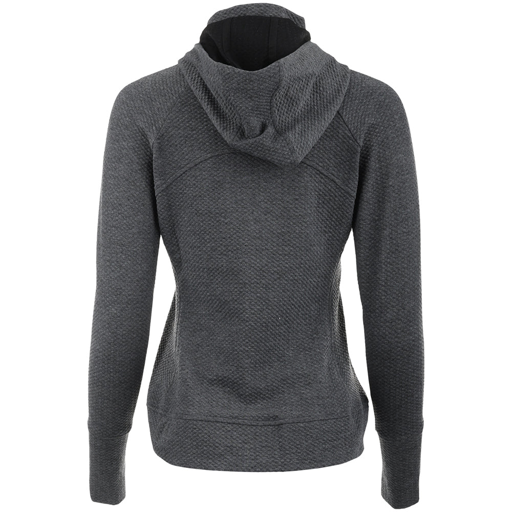 Women's Popcorn Stitch Full Zip Hoodie - Solid