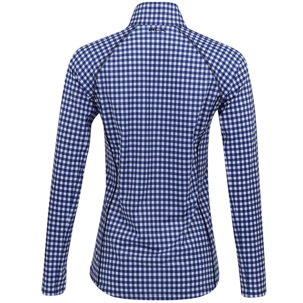 Women's Gingham Stretch - Jersey 1/4 Zip Pullover - Fairway Styles