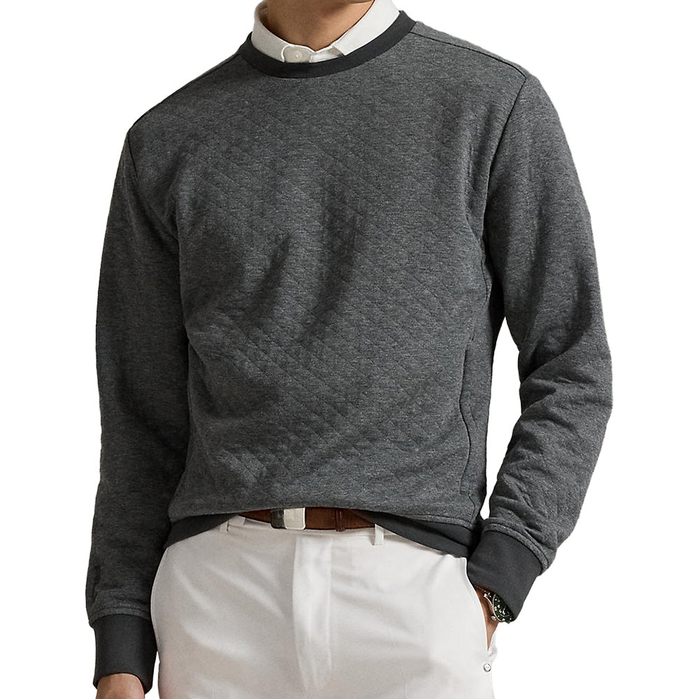 Quilted Double-Knit Crewneck Sweatshirt