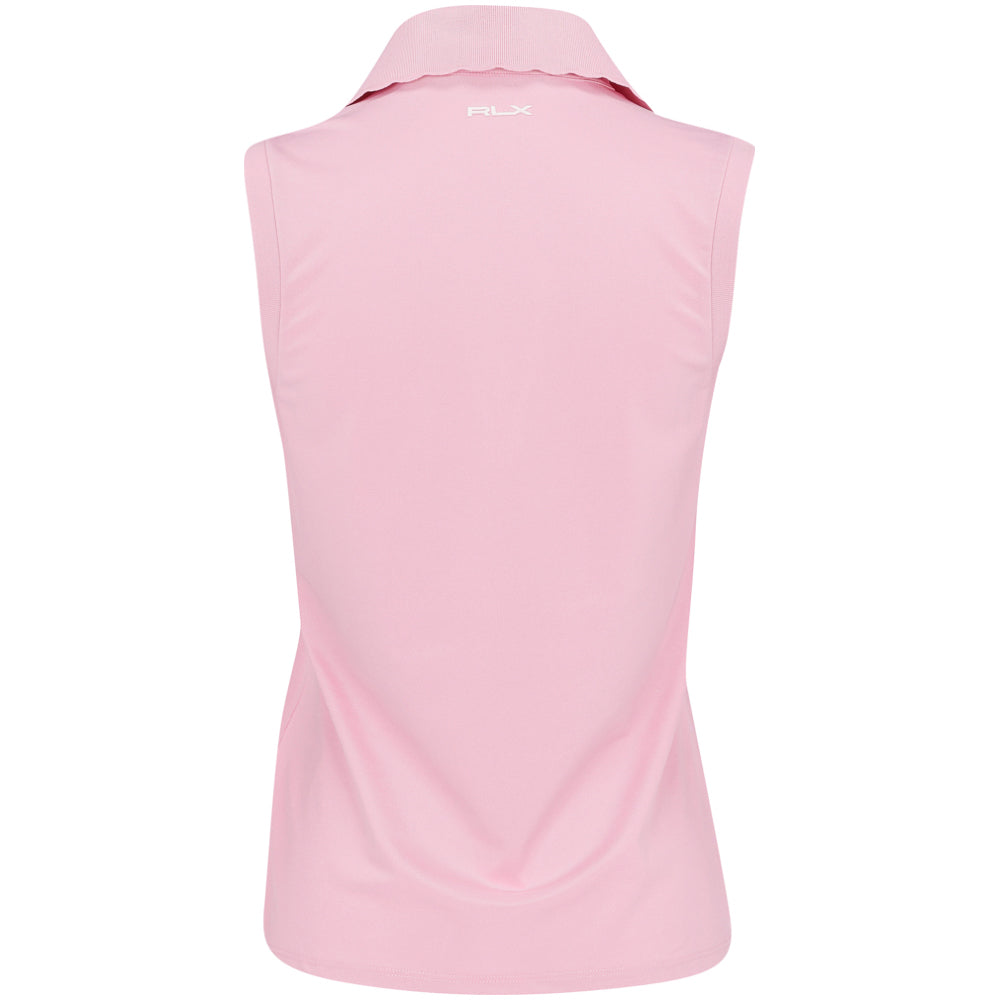 Women's Sleeveless Air Tech Pique Scallop Placket Tailored Fit Polo