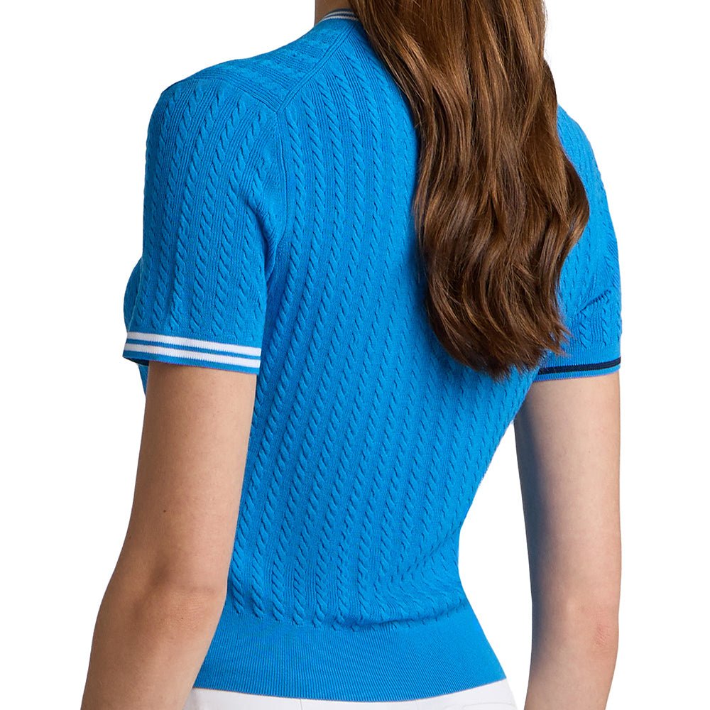 Women's Cable Knit Short Sleeve Crewneck Sweater