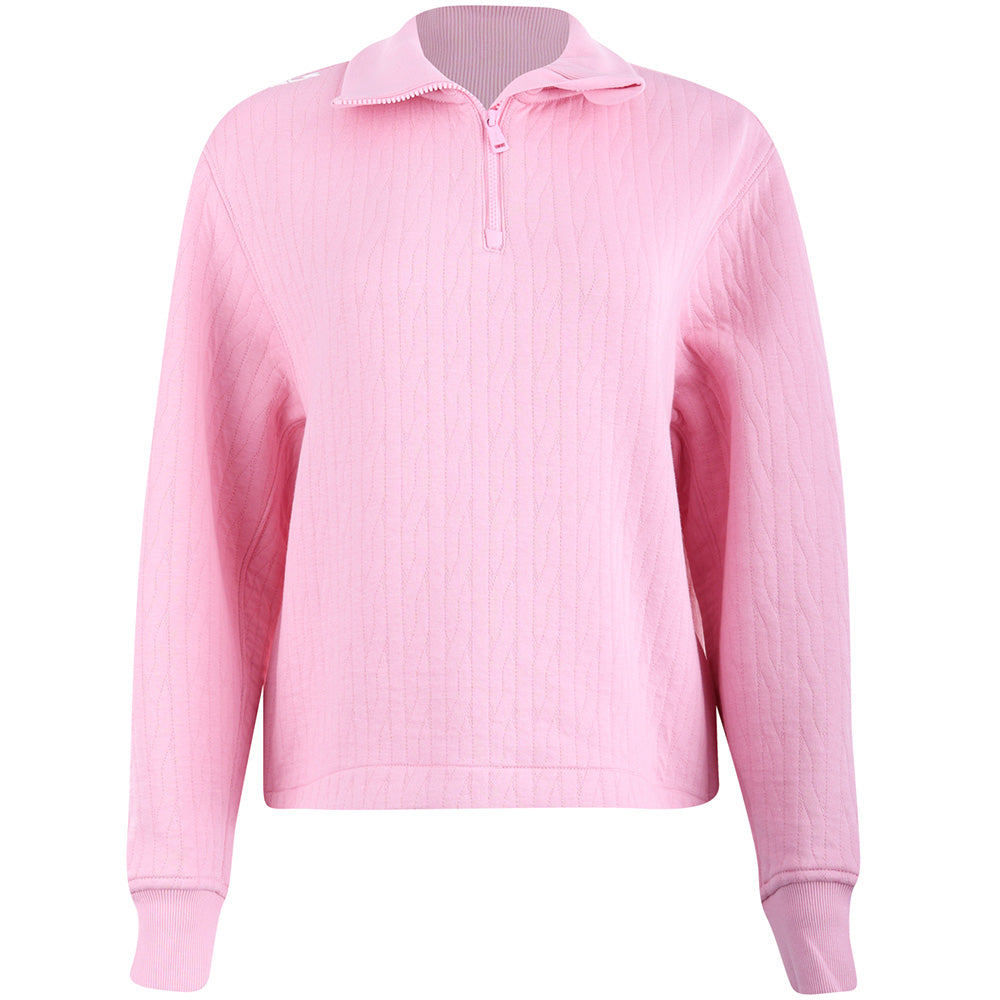 Women's Cable-Quilted 1/4 Zip Pullover