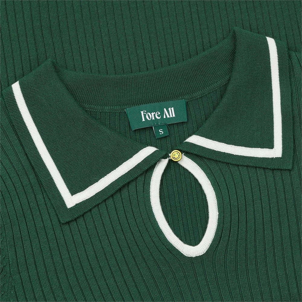 Women's Alice Ribbed Keyhole Long Sleeve Polo