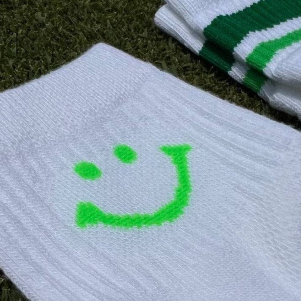 Green Smiley Socks