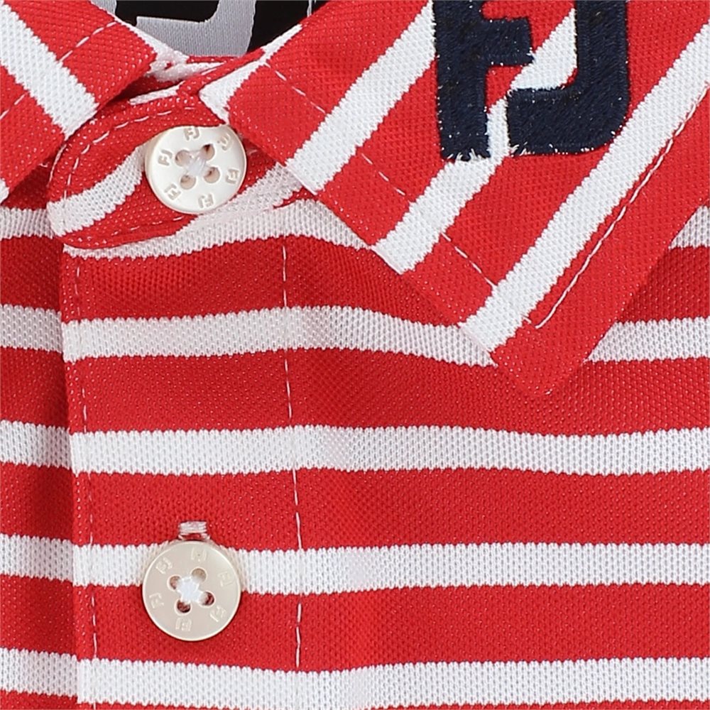 Juniors' Striped Pique Self Collar Polo