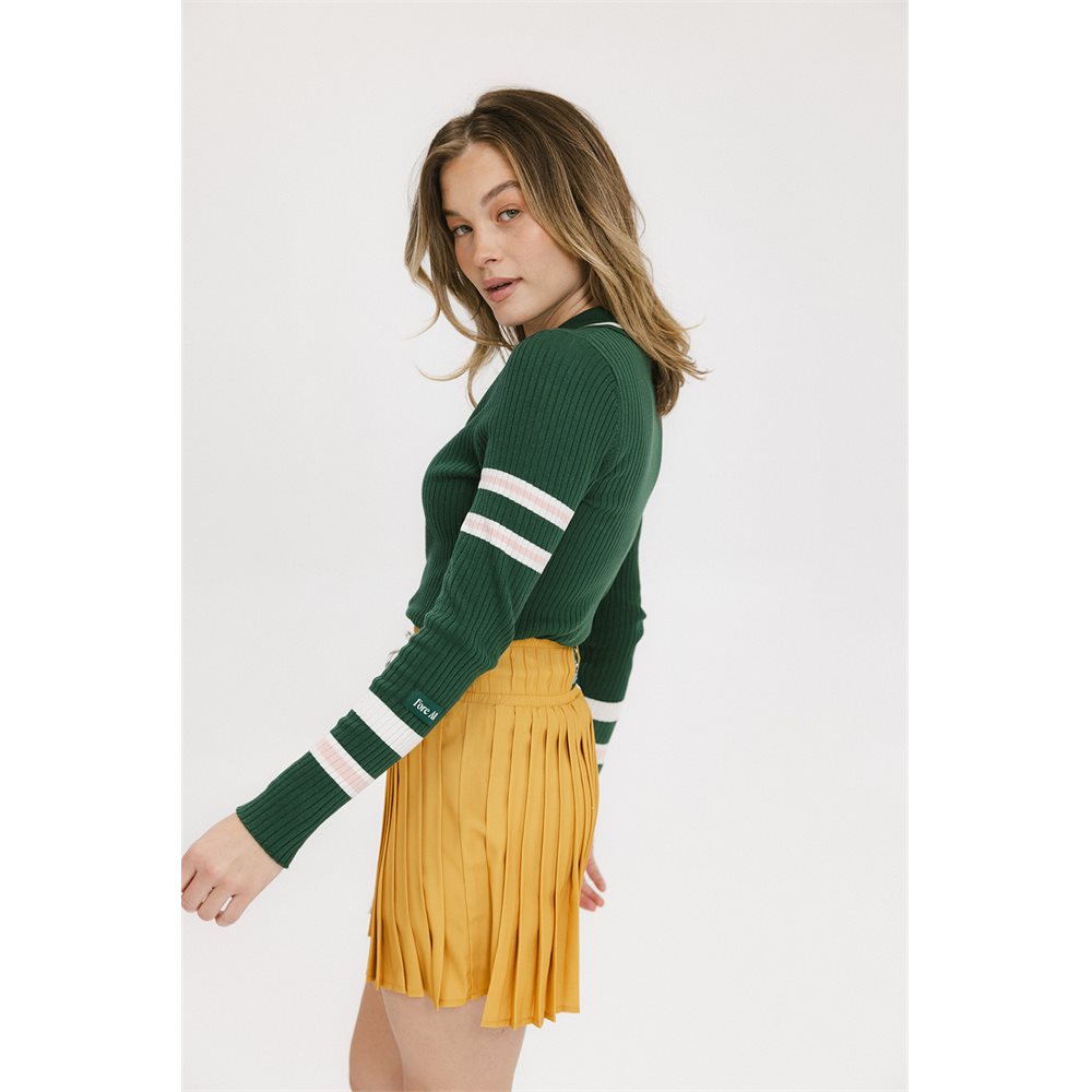 Women's Alice Ribbed Keyhole Long Sleeve Polo