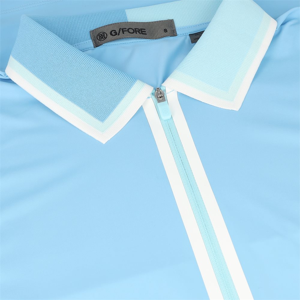 Women's Color Block Silky Tech Nylon Long Sleeve 1/4 Zip Polo