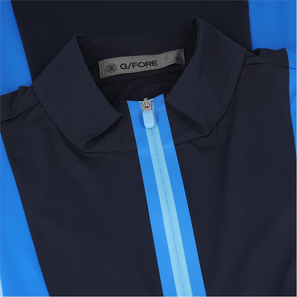 Women's Color Block Silky Tech Nylon Sleeveless 1/4 Zip Mock Neck Polo