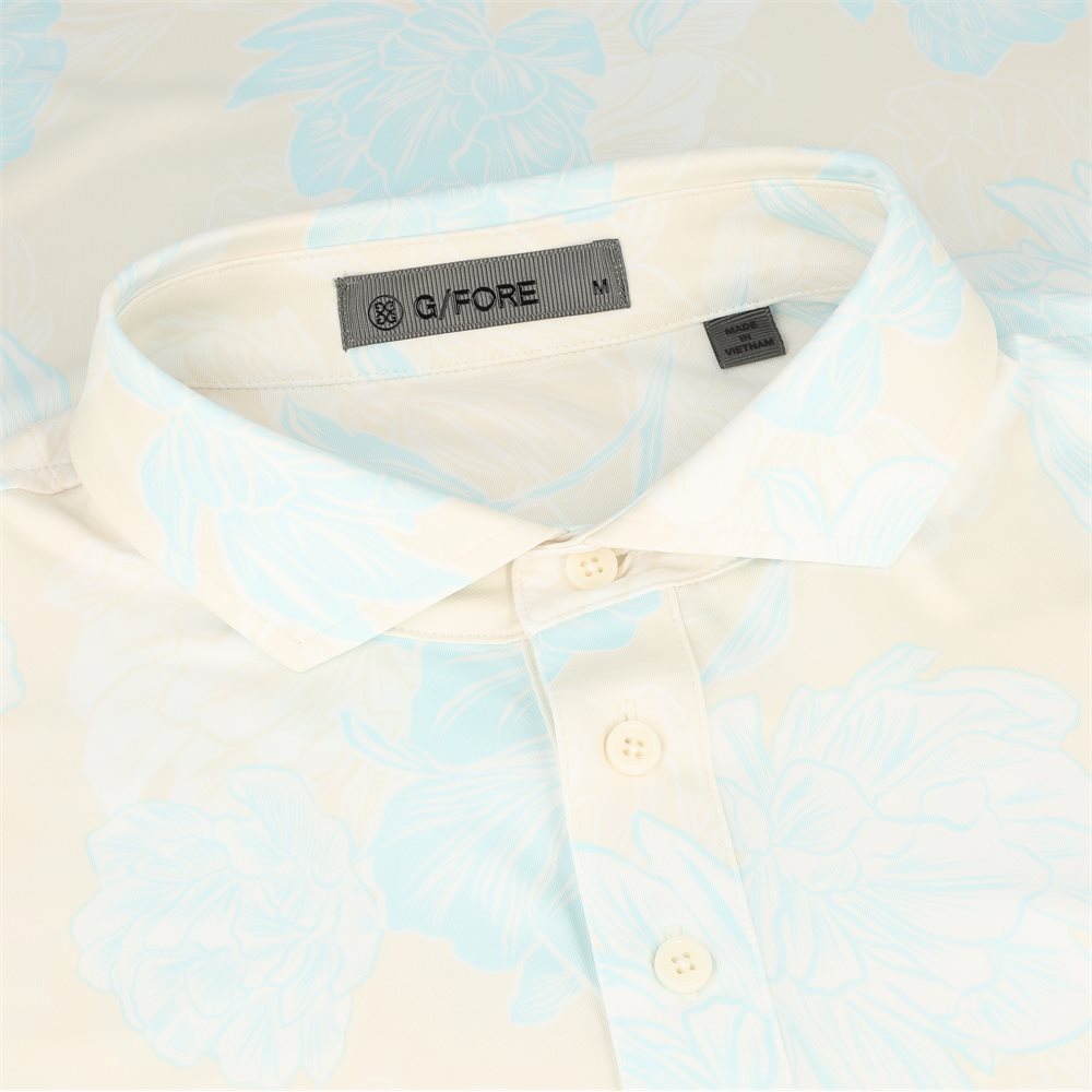 Stamped Floral Tech Jersey Polo