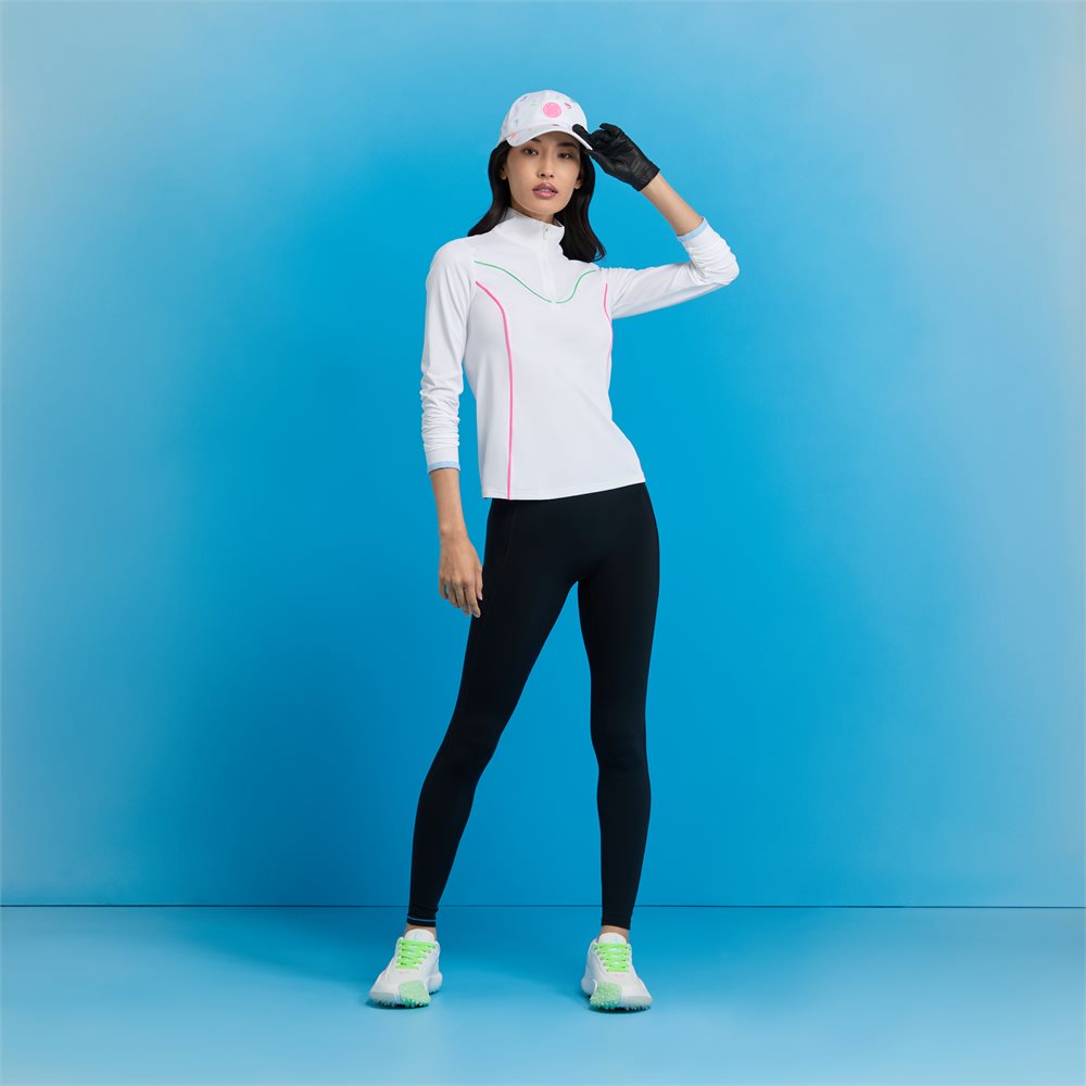 Women's Stretch Nylon Interlock Tipped 1/4 Zip Pullover