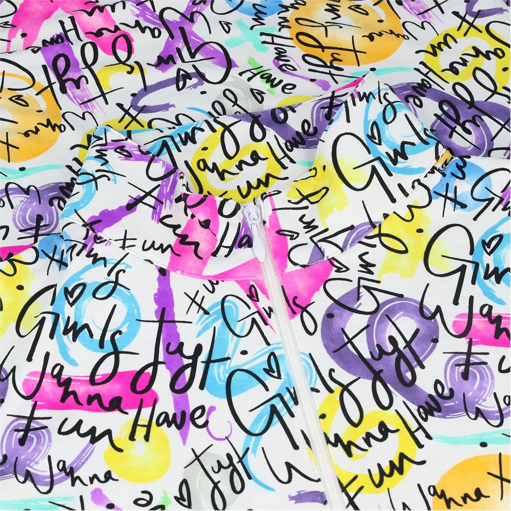 Women's Angie Print Mock Long Sleeve Zip Top