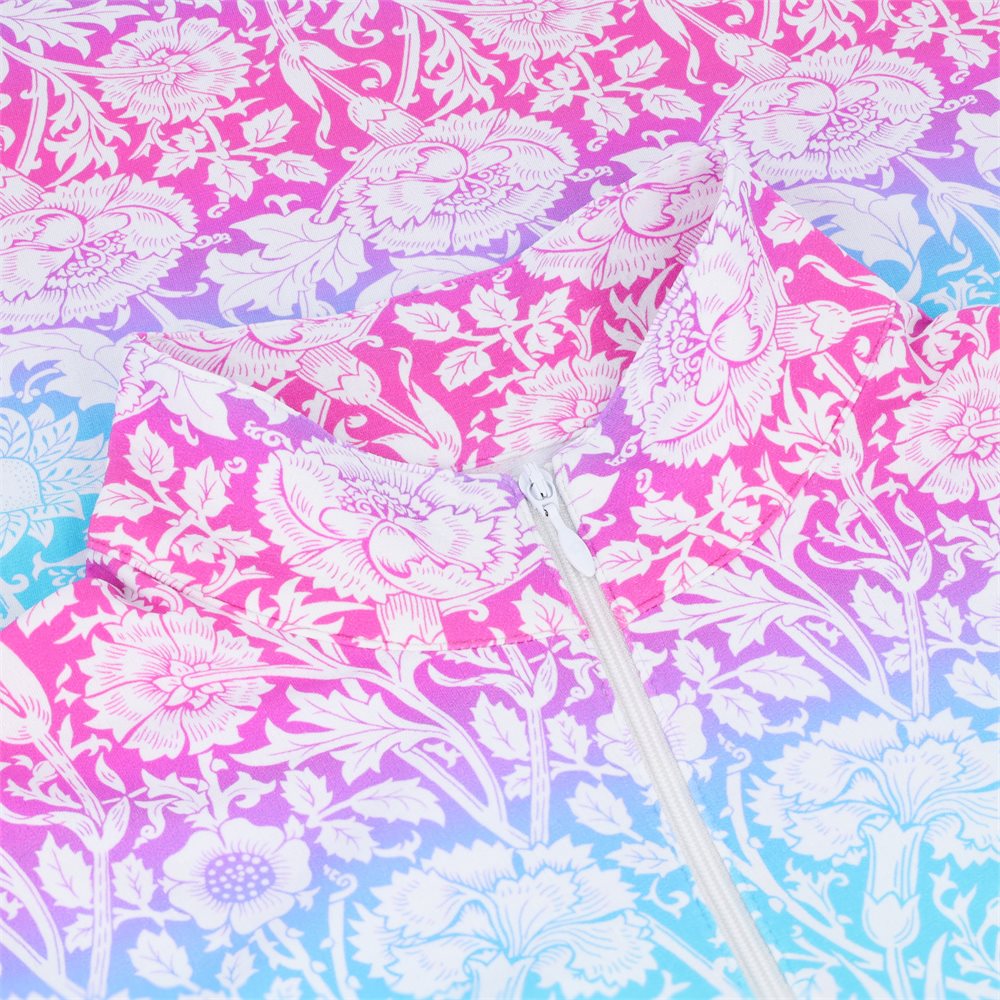 Women's Long Sleeve Jesse Print 1/4 Zip Mock Neck Top