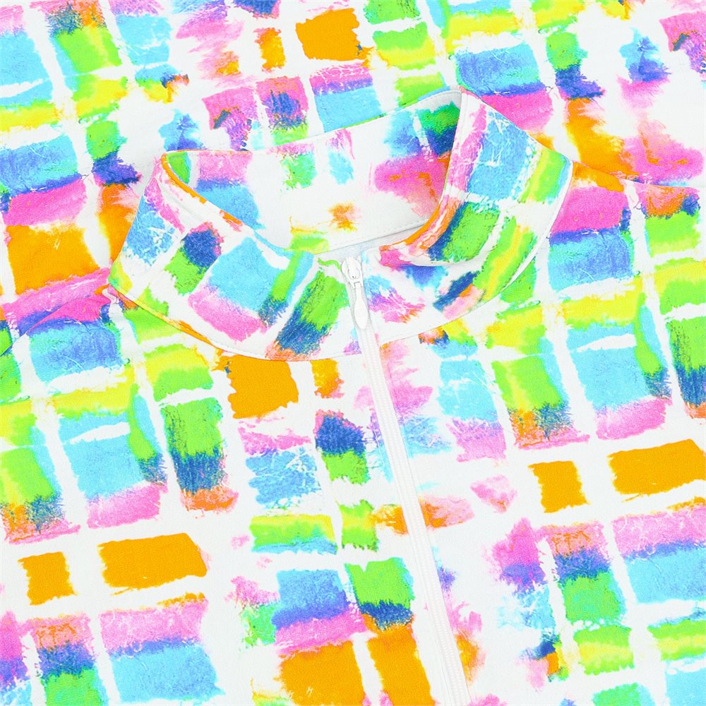 Women's Long Sleeve Mock Neck Top - Tatiana Print