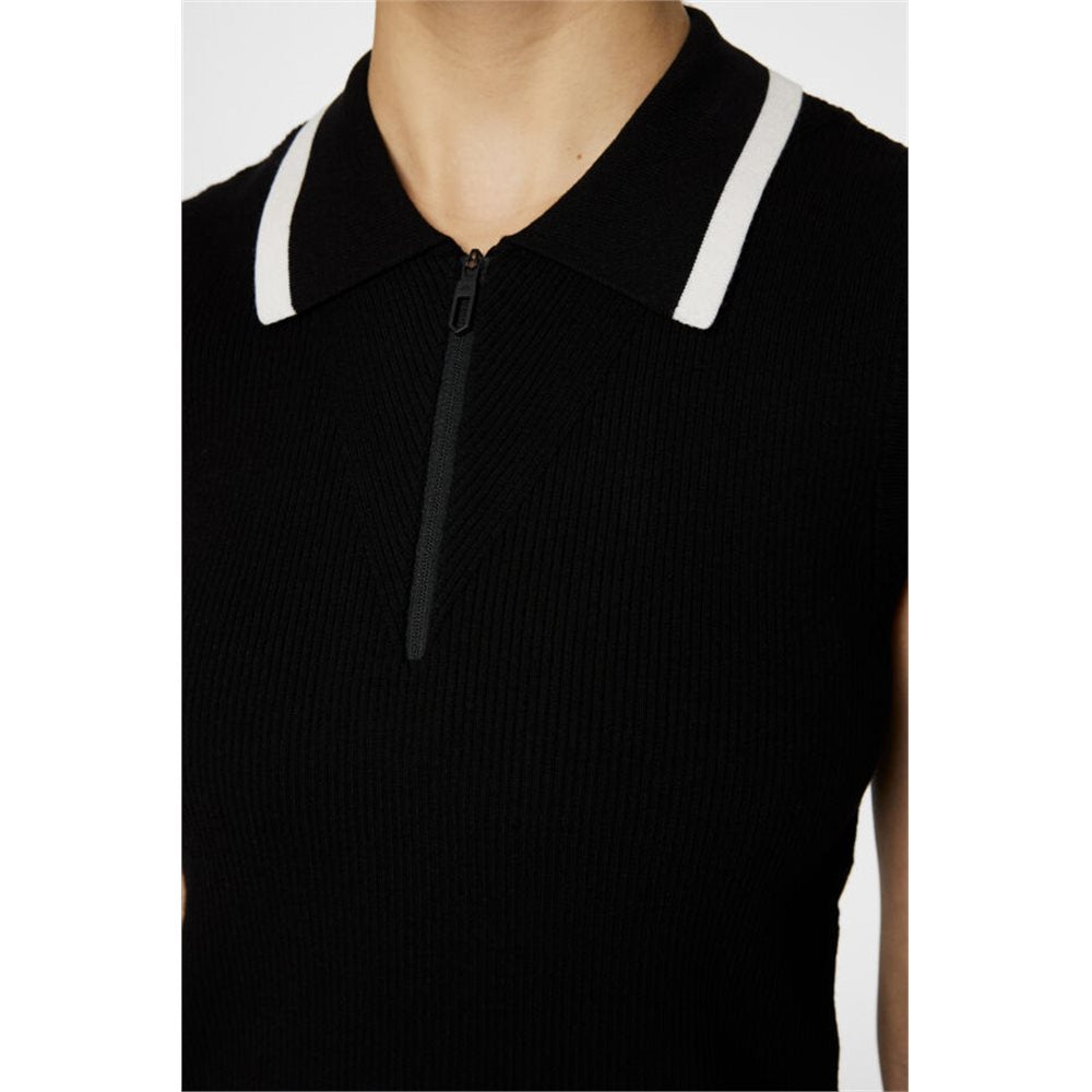 Women's Ramona Knitted Sleeveless 1/4 Zip Polo