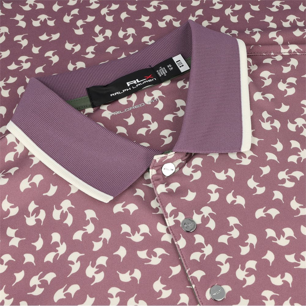 Women's Lightweight Airflow Contrast Shirt Tail Hem Novelty Print Polo