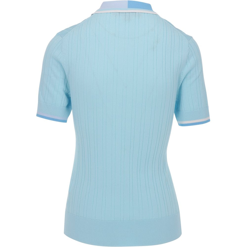 Women's Cotton Blend Ribbed Short Sleeve Sweater