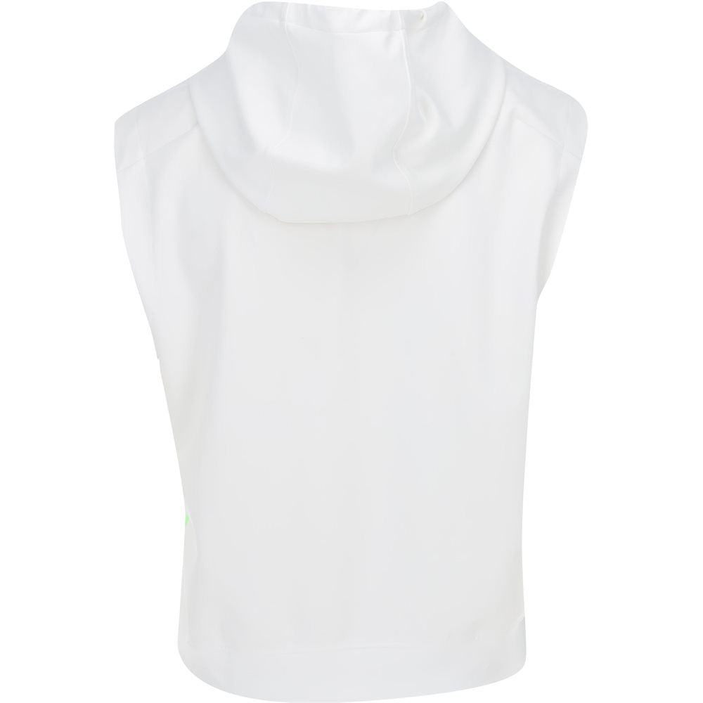 Women's Double Knit Brushed Back Cropped Sleeveless Hoodie