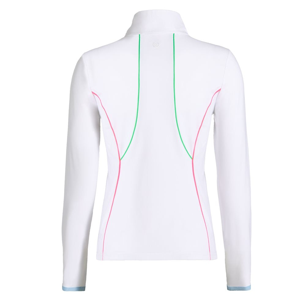 Women's Stretch Nylon Interlock Tipped 1/4 Zip Pullover