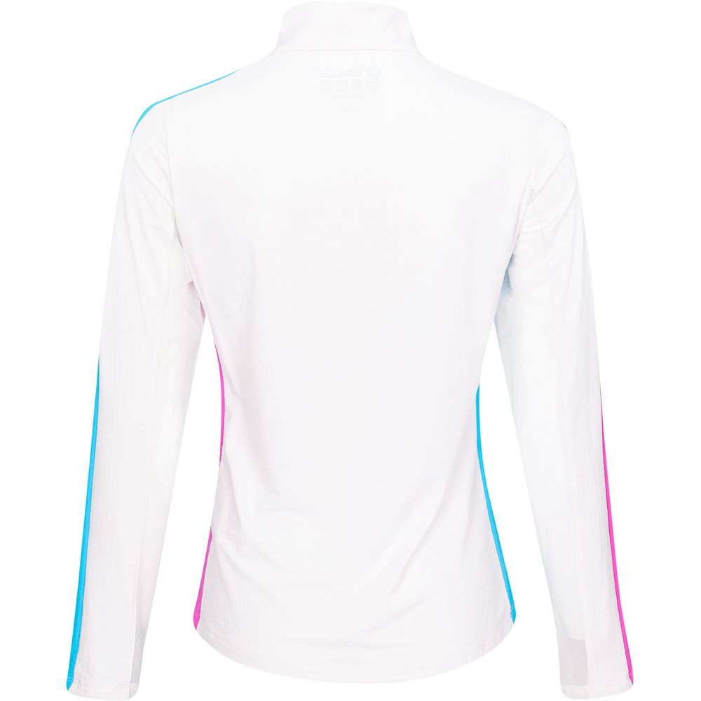 Women's Long Sleeve 1/4 Zip Mock Neck Top - Color Block Print