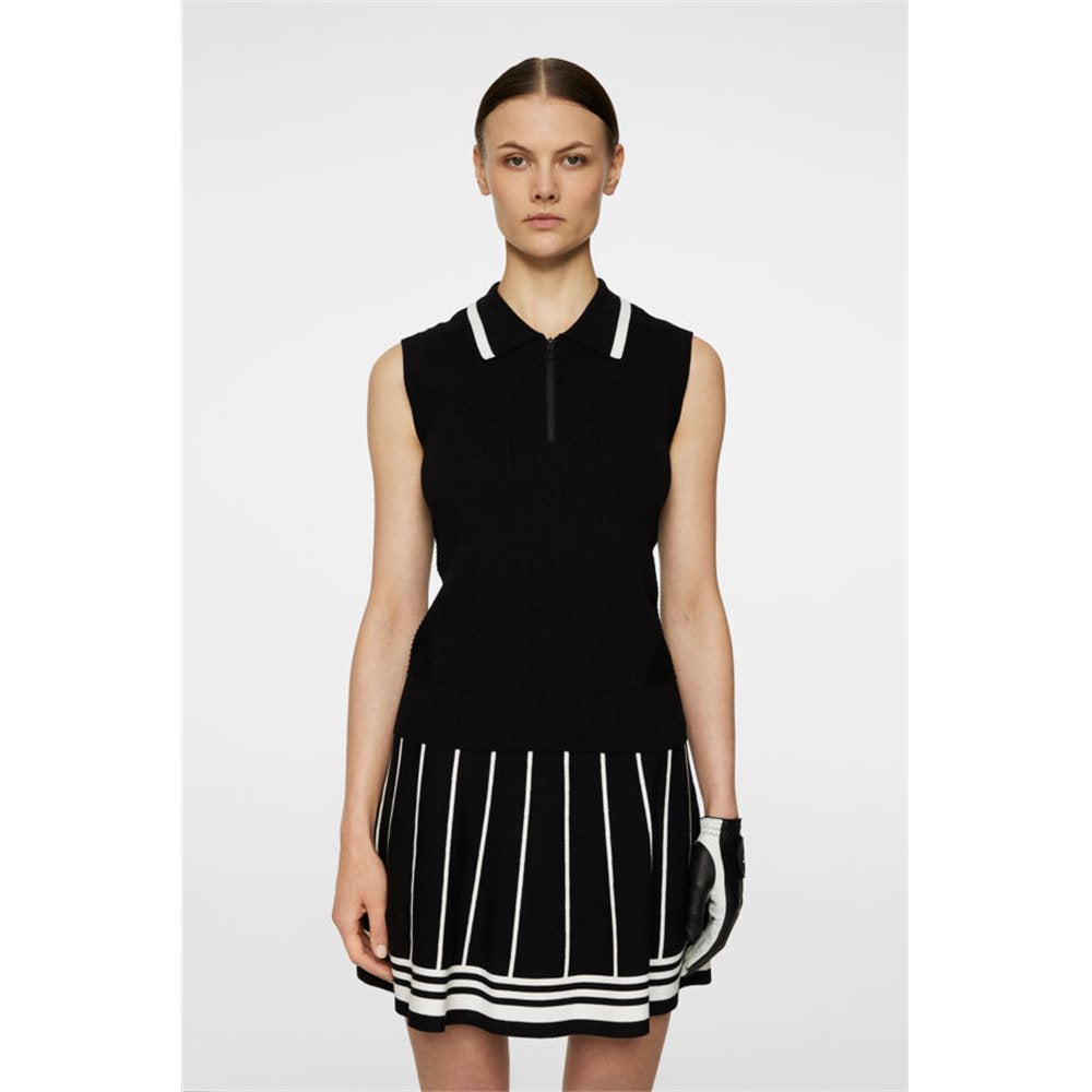 Women's Ramona Knitted Sleeveless 1/4 Zip Polo