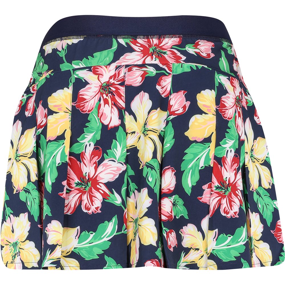 Women's 4-Way Stretch With Back Pleats 15" Iconic Hibiscus Skirt