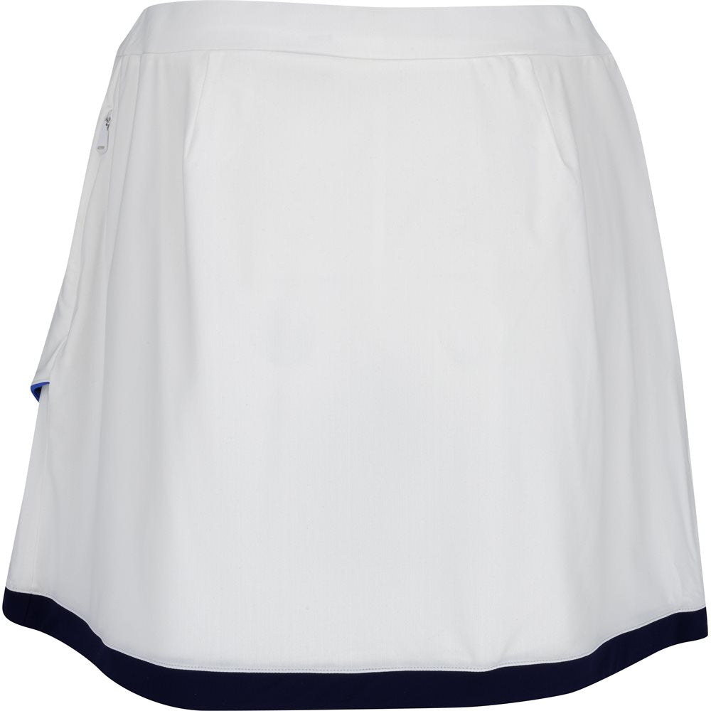 Women's Dry Wicking Jersey Knit Wrap Petal Hemline Contrast Trim 17" Skort