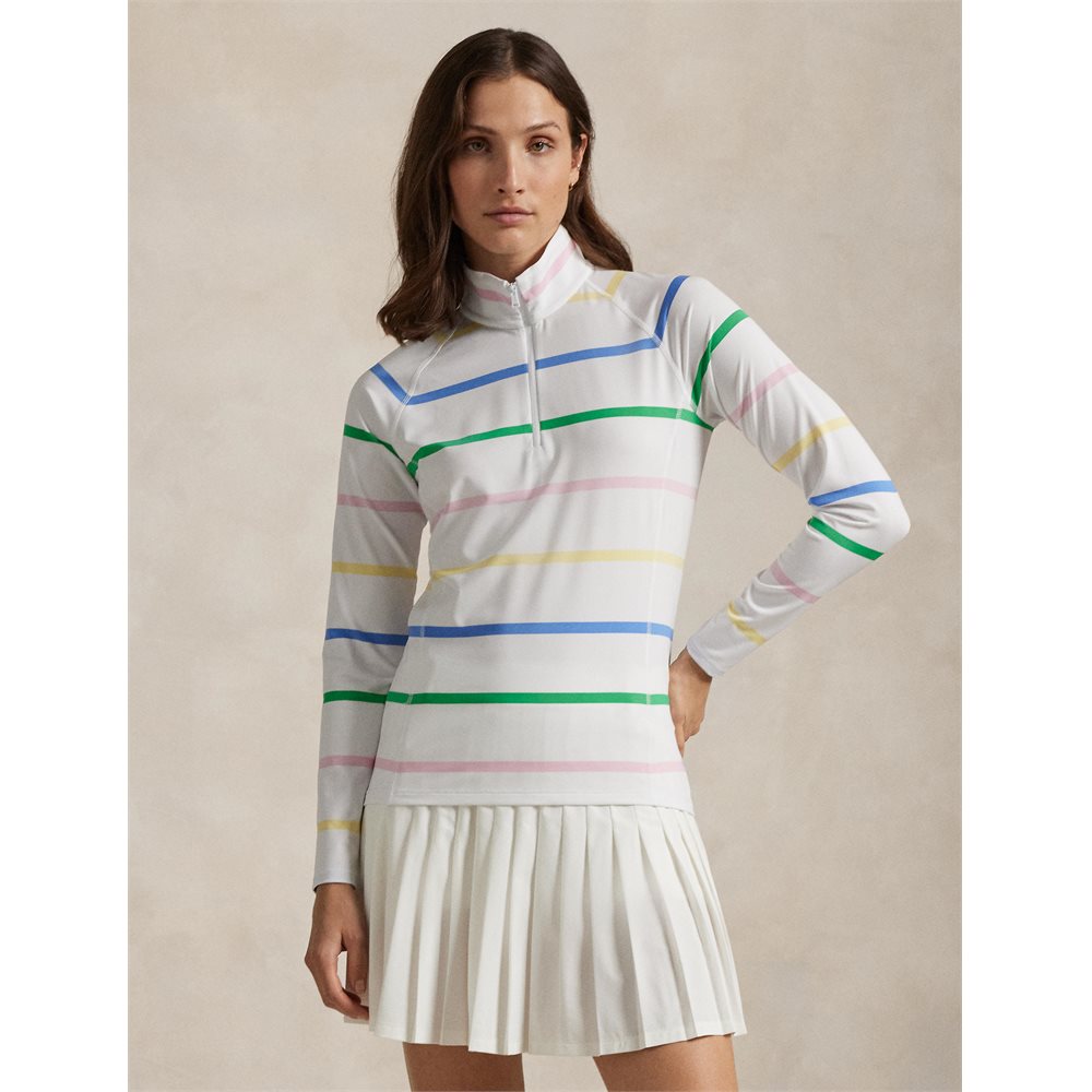 Women's Striped Stretch Jersey 1/4 Zip Pullover