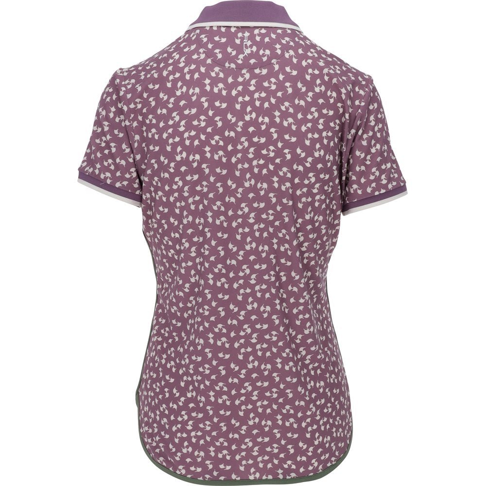 Women's Lightweight Airflow Contrast Shirt Tail Hem Novelty Print Polo - Fairway Styles